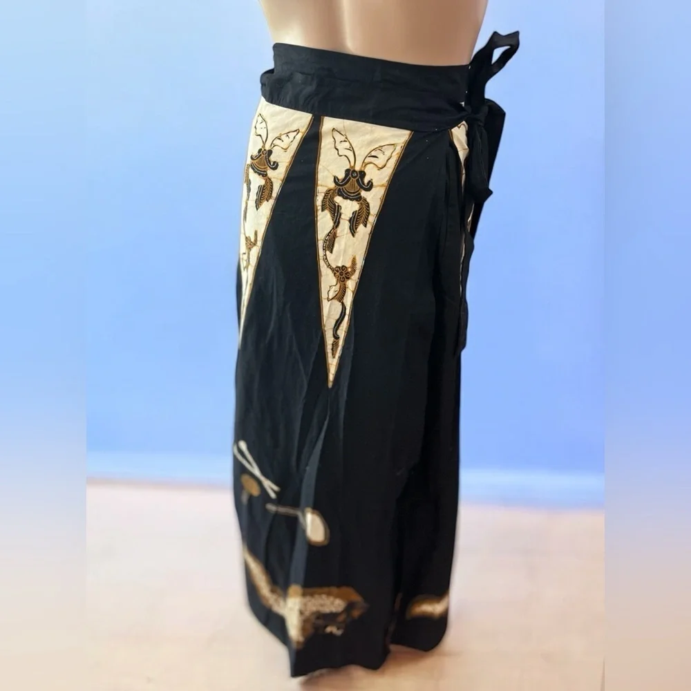 Primissima batik wrap skirt matching scarf vintage